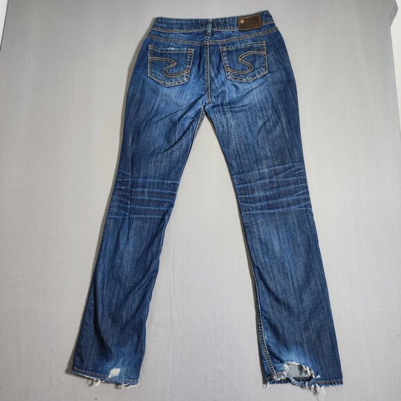 Silver jeans women's size W28/L32 indigo blue colour Suki Straight denim - Picture 3 of 16